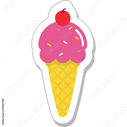Ice Cone Colored Vector Icon