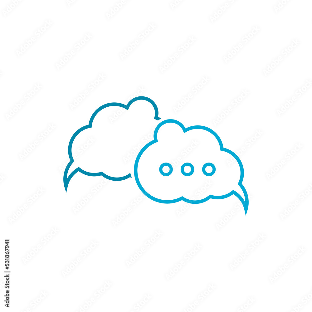 Color chat icon isolated on white background Color chat icon isolated on white background