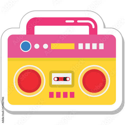 Boombox Colored Vector Icon 