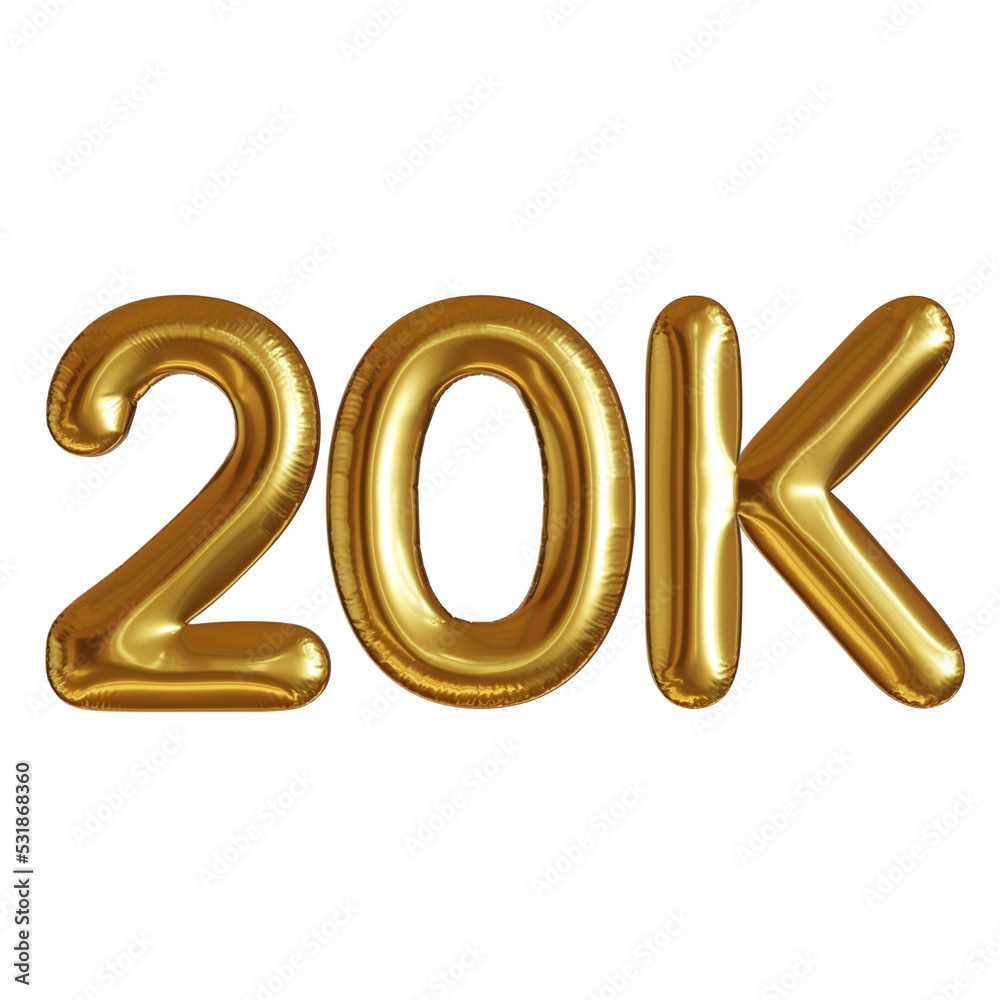 20K 3d balloon number followers social media 20K 3d balloon number followers social media