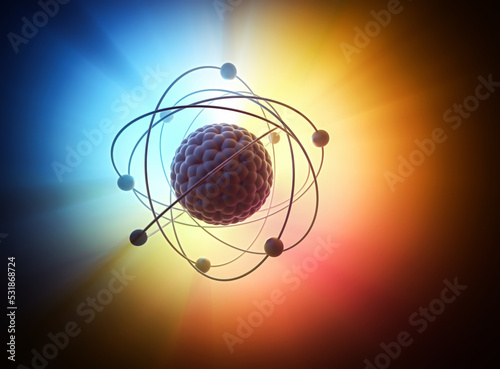 Atomic model, illustration photo