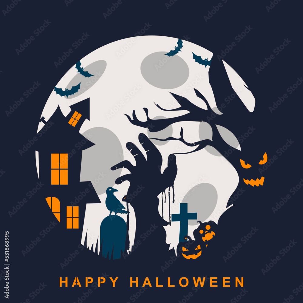 Hand Zombie Halloween Layer Paper Cut