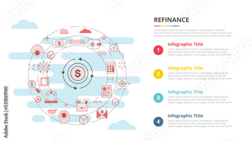 refinance concept for infographic template banner with four point list information