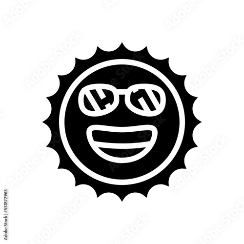 summertime sun glyph icon vector. summertime sun sign. isolated symbol illustration