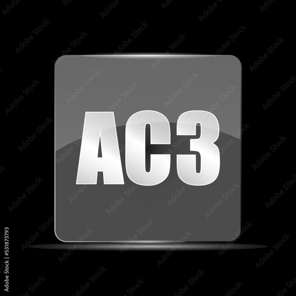 Fototapeta premium AC3 File Icon, Flat Design Style