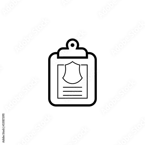 Privacy checklist icon. Pc security logo isolated on white background