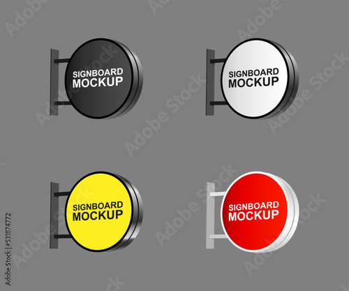 Circle light box for advertising on dark background