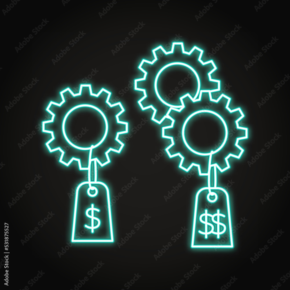 Pricing strategy neon icon in line style