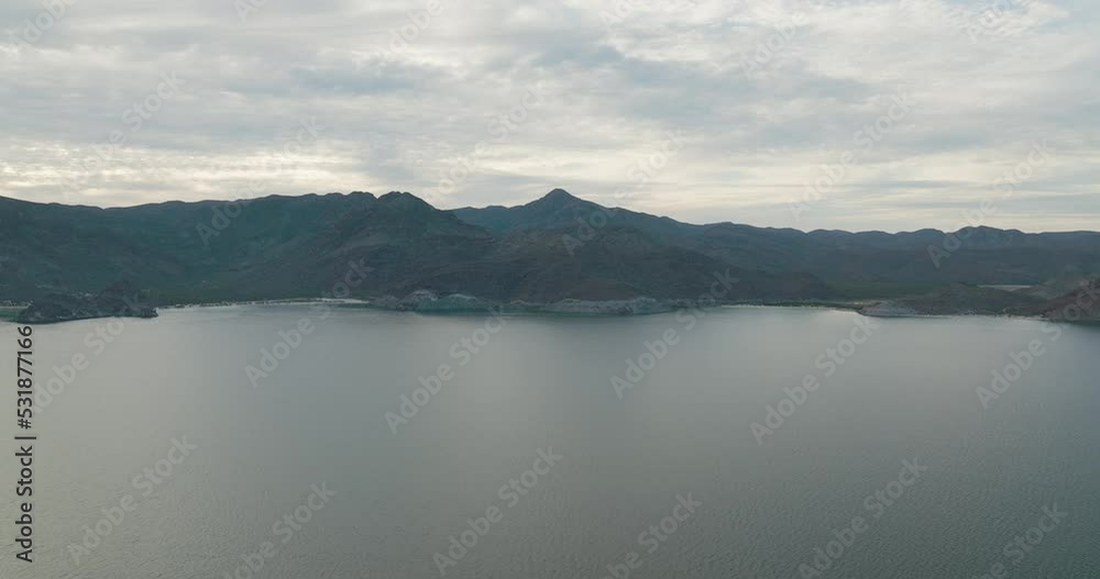 Beautiful Mountain Coastline of Baja California Sur, Establishing Aerial with Copy Space Beautiful Mountain Coastline of Baja California Sur, Establishing Aerial with Copy Space