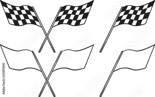 Race Flag Symbol Icon Vector Illustration. Checkered flag icon