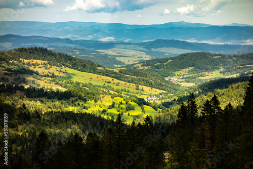 A view of the surrounding nature from the lookout point on the Bachledova valley