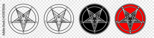 The Sigil of Baphomet. Goat pentagram illustration isolated on white background. Vector EPS 10 photo