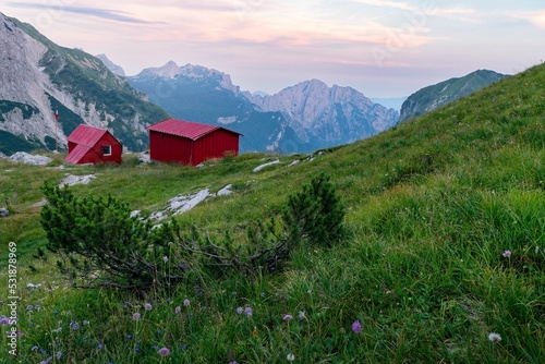 Shacks in Val Canzoi, bivacco Feltre Walter Bodo, Alps