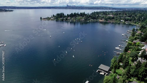 Meydenbauer Bay Aerial View in Bellevue Washington photo