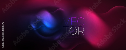 Neon glowing waves, magic energy space light concept, abstract background wallpaper design