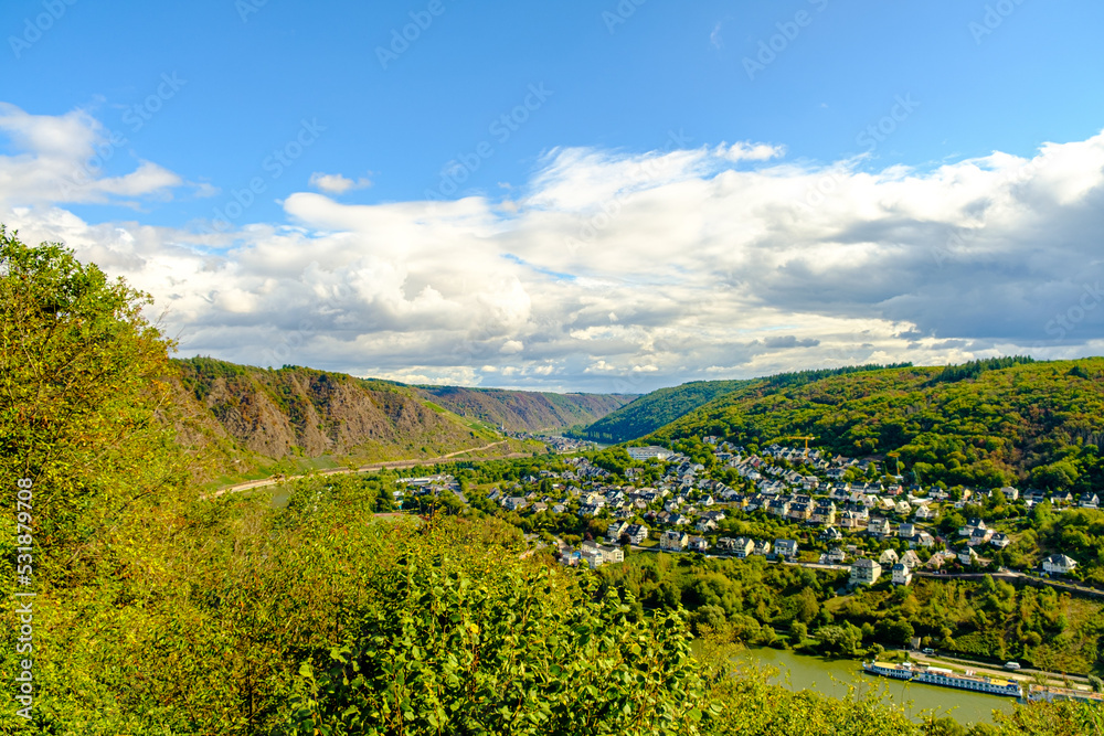 valley land with riverside from the Moselle valley in rhineland-palatinate
