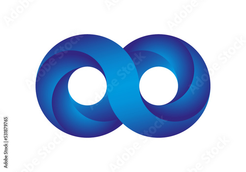 Symbol of infinity. Abstract gradient infinity vector logotype. Universal 3d limitless, eight, loop symbol logo design.