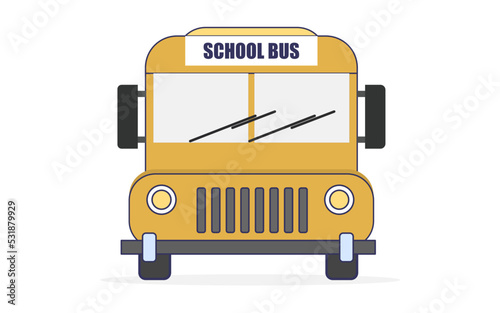 Yellow school bus. Welcome back to school concept. vector illustration.