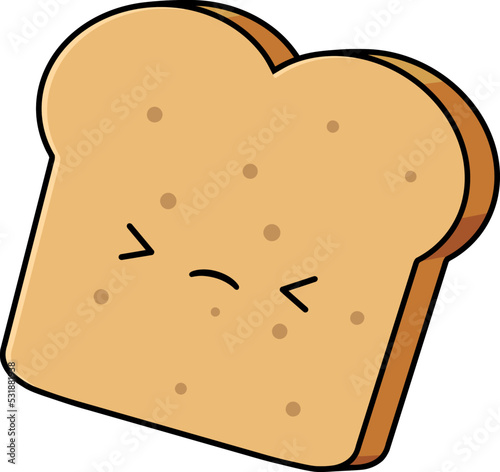 Cute bread cartoon sticker
