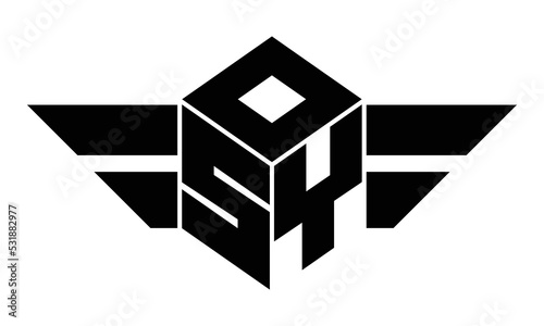 OSY three letter gaming logo in polygon cube shape logo design vector template. wordmark logo | emblem logo | monogram logo | initial letter logo | sports logo | minimalist logo | typography logo |