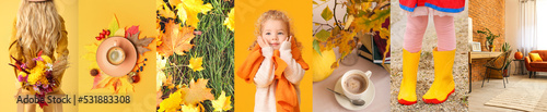 Autumn collage with little ...
