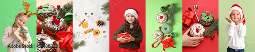 Winter collage with little ...