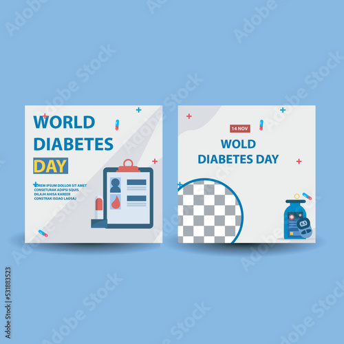 worl diabetes day vector ilustration teamplate with character asset for your design vector illustration