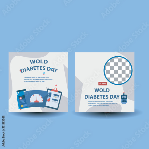 worl diabetes day vector ilustration teamplate with character asset for your design vector illustration