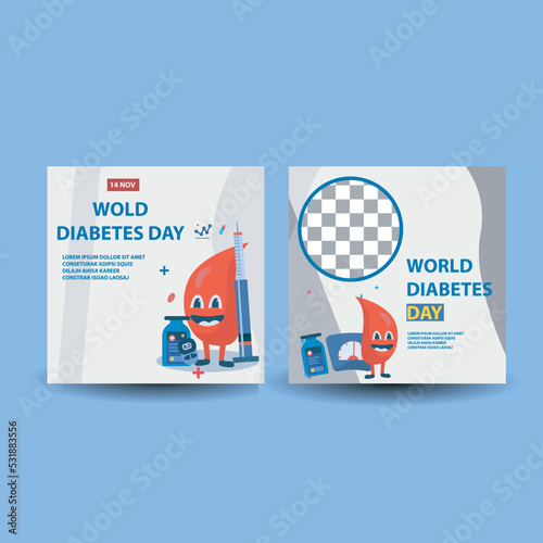 worl diabetes day vector ilustration teamplate with character asset for your design vector illustration