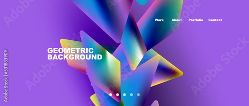 Landing page background template. Abstract geometric shapes composition. Vector illustration for wallpaper, banner, background