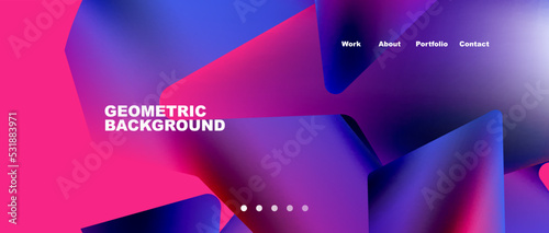 Landing page background template. Abstract geometric shapes composition. Vector illustration for wallpaper, banner, background