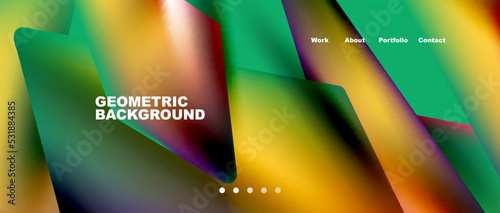 Landing page background template. Abstract geometric shapes composition. Vector illustration for wallpaper, banner, background