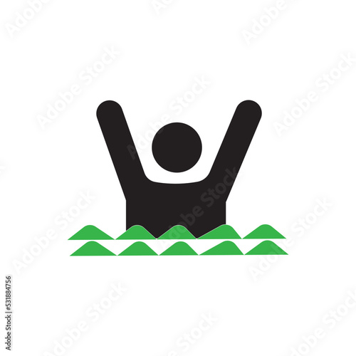 drowning person icon