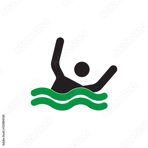 drowning person icon