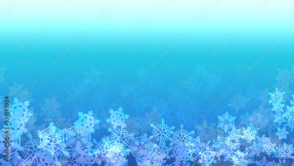 雪の結晶の水彩風背景イラスト