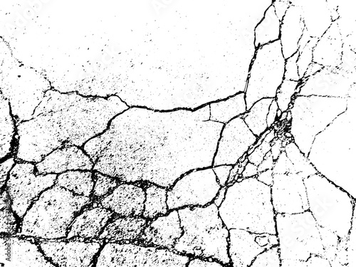Crack in the wall. Grunge vector background.