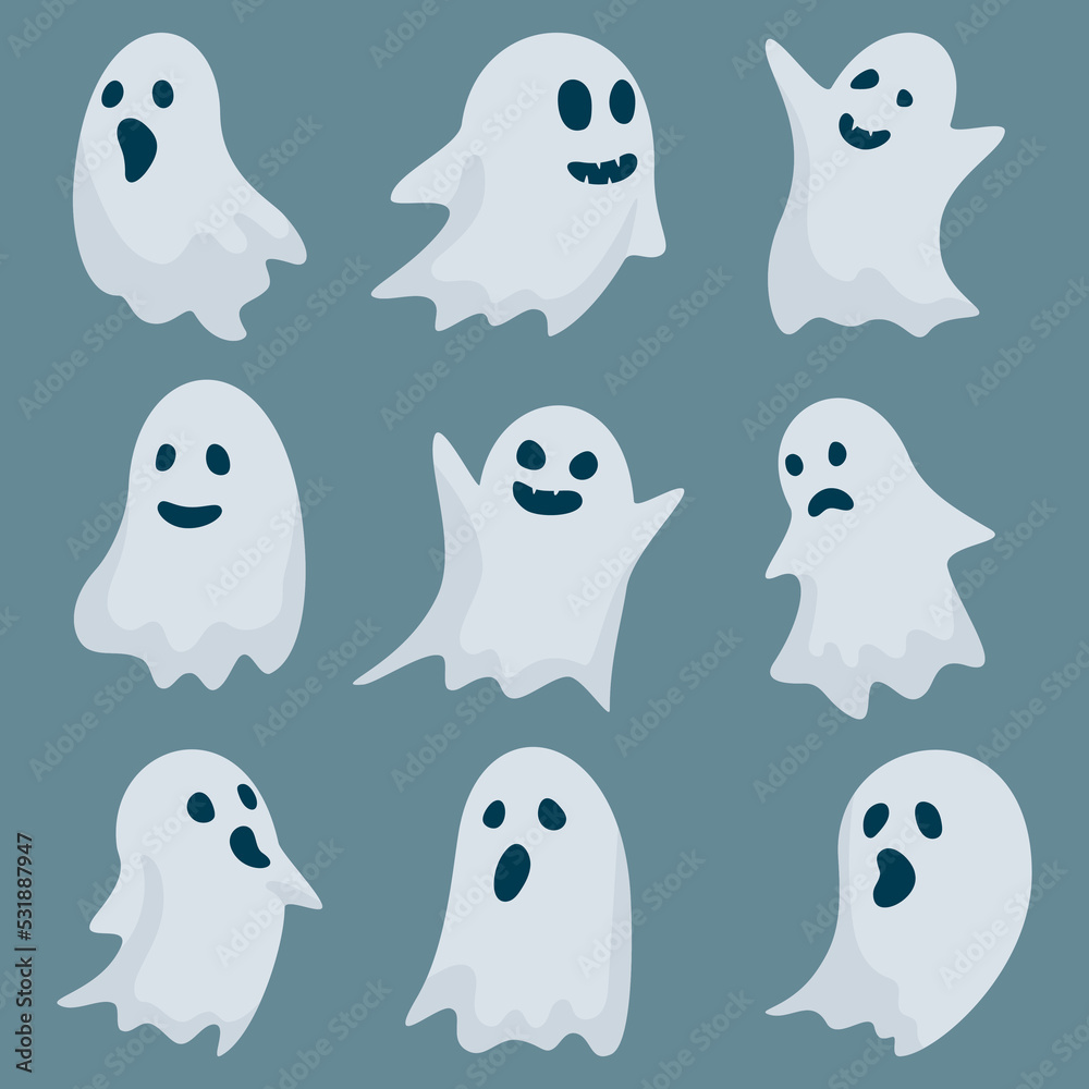 set of halloween ghosts set of halloween ghosts