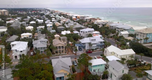 Flying over a residential area in 30a, Florida. photo