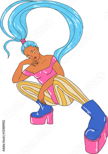 Dancing girl retro style