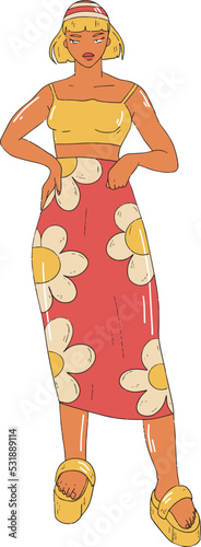 Dancing girl retro style