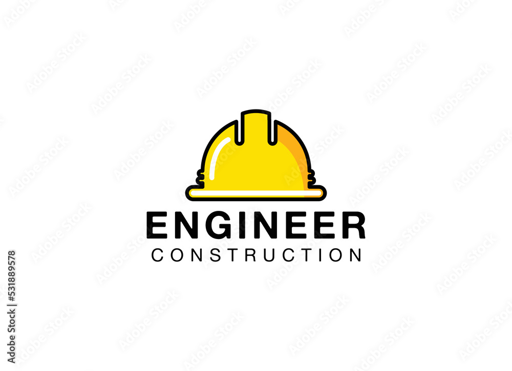Fototapeta premium Construction logo vector template. Helmet logo vector