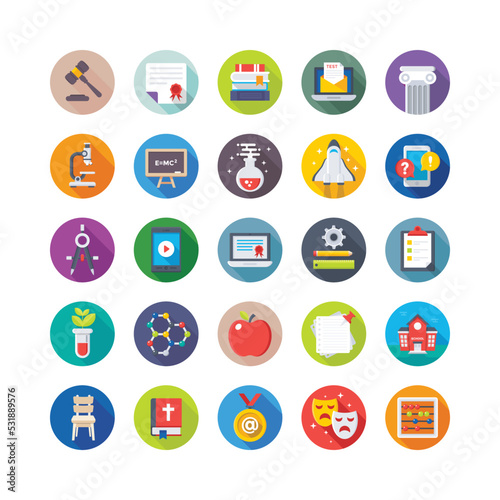 
School and Education Vector Icons

