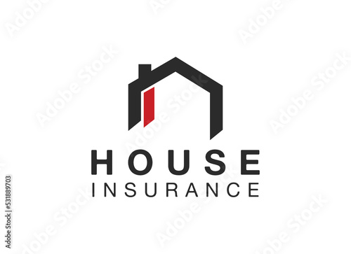Minimalist house insurance logo. Financial prospect logo design template. 