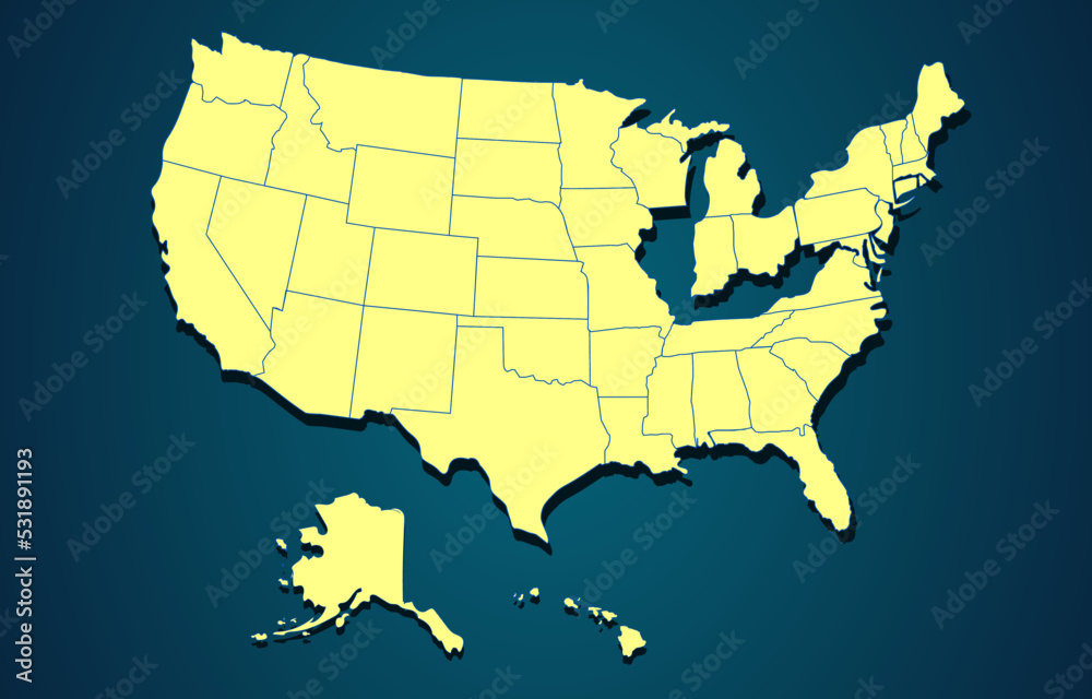 Obraz premium United States of America map vector,USA MAP