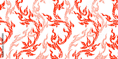 Thai pattern background seamless. Design for fabric, curtain, background, carpet, wallpaper, clothing, wrapping, Batik, fabric,Vector illustration
