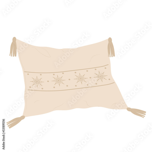 Sofa cushions in boho style. Interior pillows. Flat illustration. Vector.