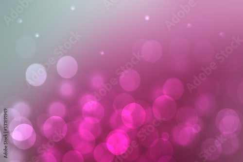 Abstract gradient pink purple background texture with blurred bokeh circles and white lights. Space for design. Beautiful backdrop.
