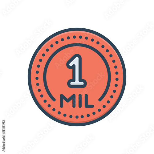 Color illustration icon for mil one