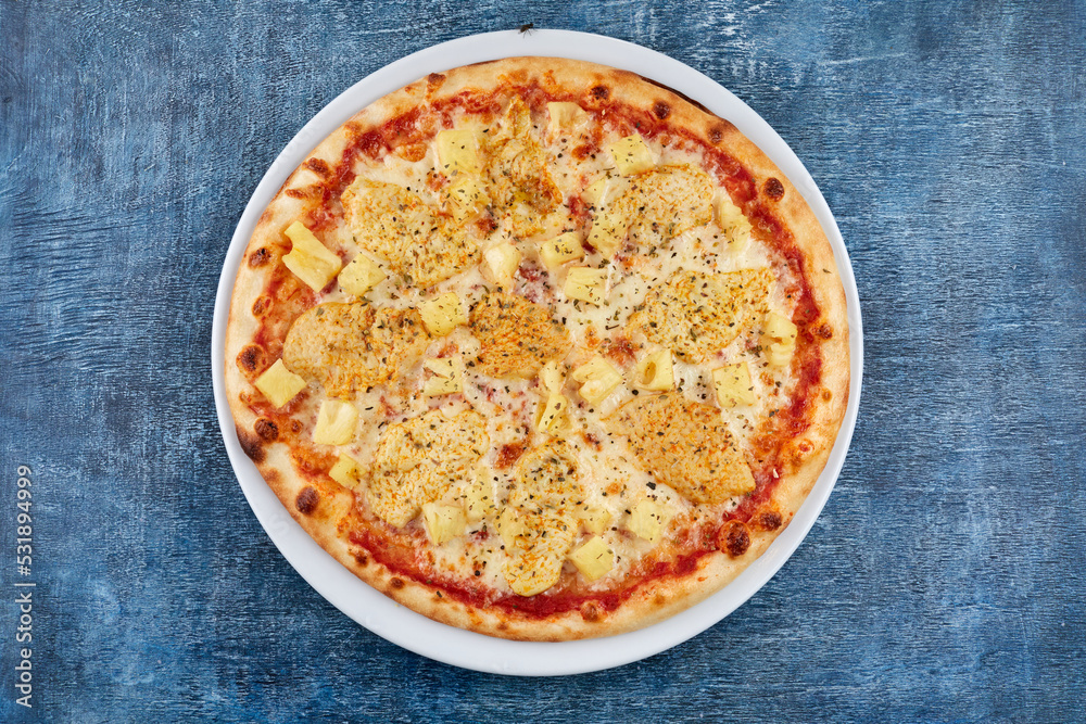 italian pizza on the white plate italian pizza on the white plate