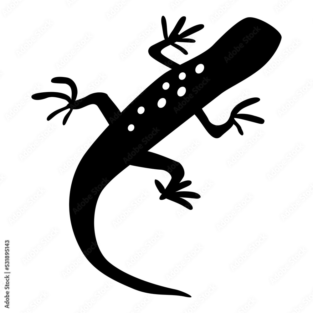 Fototapeta premium gecko black silhouette illustration